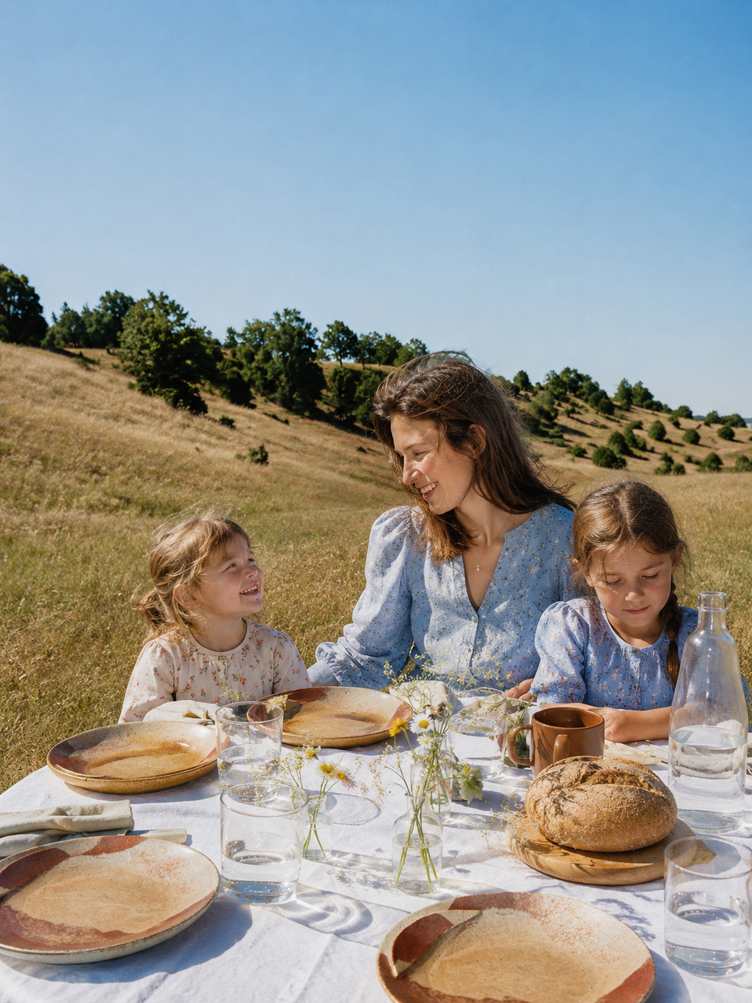Repas partagé en famille — la table dressée pour les générations